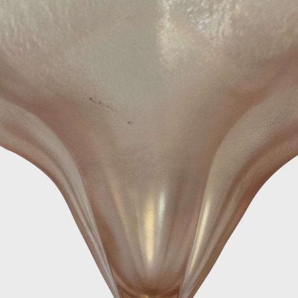 Vintage Fenton Art Deco Pink Velva Stretch Carnival Glass Ruffled Compote 6.5'' - Picture 10 of 13